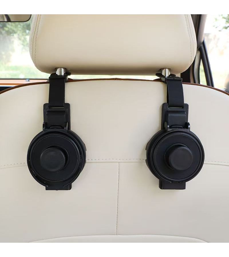 Black Car Seat Back Organizer 2pcs 4 in 1 Cup Holder Phone Stand Bag Hook - Image 4