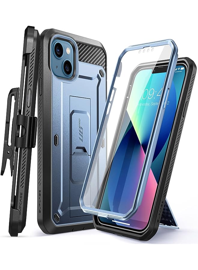 سوبكيس حافظة سلسلة Unicorn Beetle Pro لهاتف iPhone 13 (إصدار 2021) مقاس 6.1 بوصة، واقي شاشة مدمج لكامل الجسم (أزرق سماوي) - Image 1