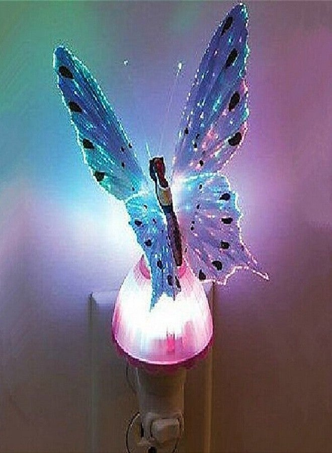 مصباح ليلي للأطفال من AMZSTAR، مصباح LED متغير اللون بوصلة فراشة وألياف بصرية (بنفسجي) - Image 1