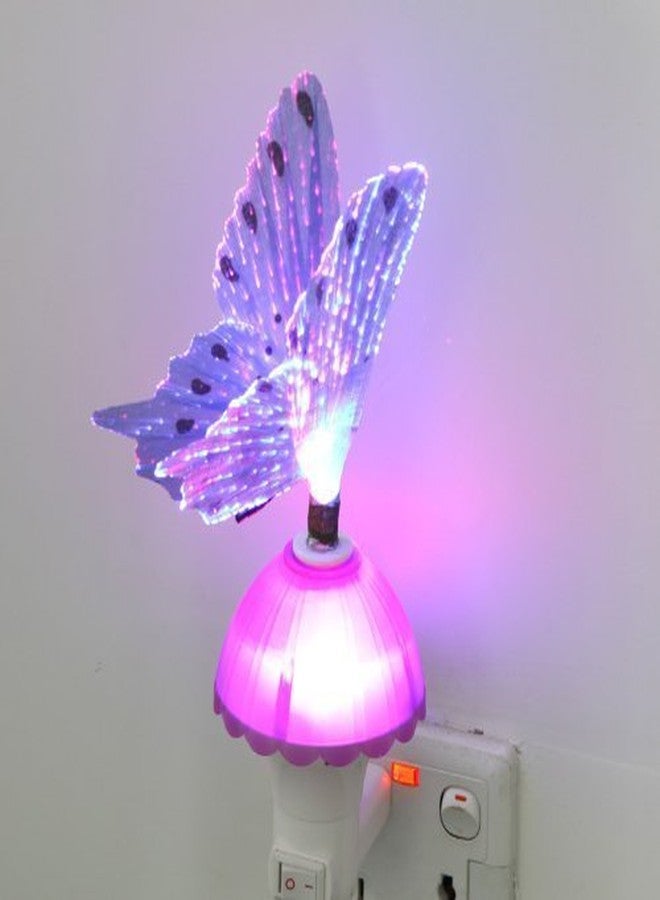 مصباح ليلي للأطفال من AMZSTAR، مصباح LED متغير اللون بوصلة فراشة وألياف بصرية (بنفسجي) - Image 3