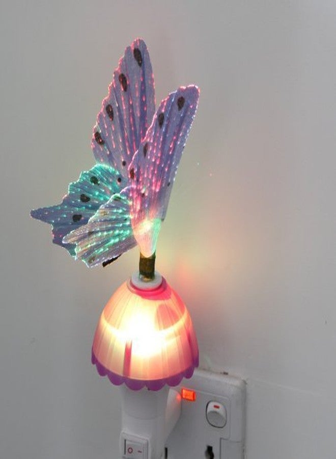 مصباح ليلي للأطفال من AMZSTAR، مصباح LED متغير اللون بوصلة فراشة وألياف بصرية (بنفسجي) - Image 2