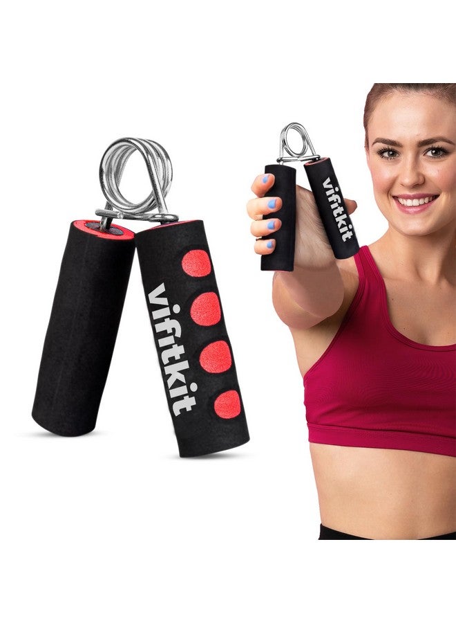 Vifitkit Hand Grip Strengthener With Foam Handle, V-Shape Hand Gripper For Men, Hand Gripper For Women, Finger Gripper For Gym Workout, Hand Exercise Equipment (Black) - Image 1