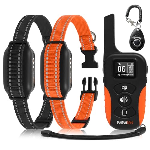 PaiPaitek Dog Vibration Collar with Controller for 2 Dogs No Shock, 9 Types of Beeps and Vibrations, 3300ft Range & Upgraded Waterproof Training Collar for Dogs 5-120lbs - No Prongs - Image 1