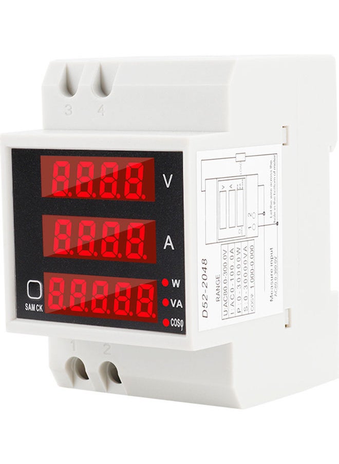 NIBEMINENT Multi-functional Digital Ammeter White/Black  - Image 1