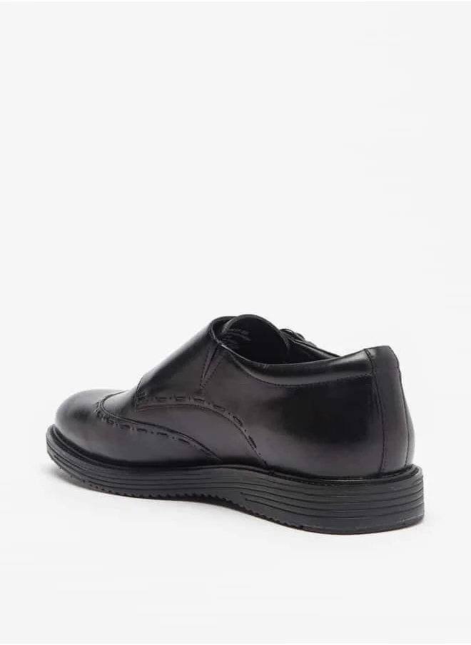 دوتشيني Men's Solid Slip-On Monk Shoes