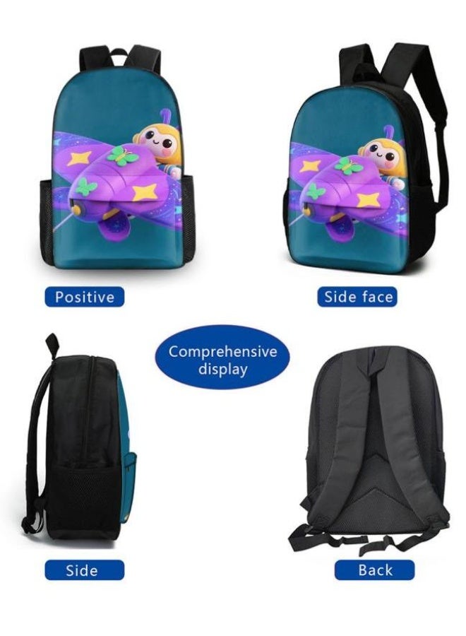 Bright Li Fire Unlock the new fashion of childish fun! Three-piece set of bags, cartoon elements for children and teenagers (students, children, friends' outings, mountain climbing, schooling, etc. can be used) - 33 - Image 3