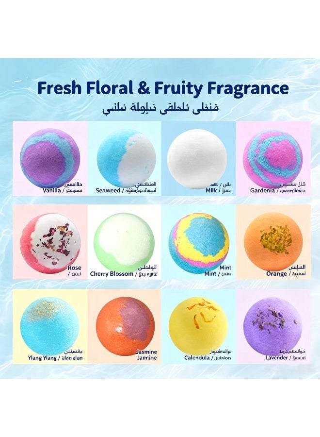 مجموعة كرات الاستحمام للأطفال 12 قطعة، تحتوي على ألعاب حيوانات بحرية مفاجئة، روائح زهرية وفاكهة طبيعية، هدية مثالية لأعياد الميلاد وعيد الفطر - Image 4