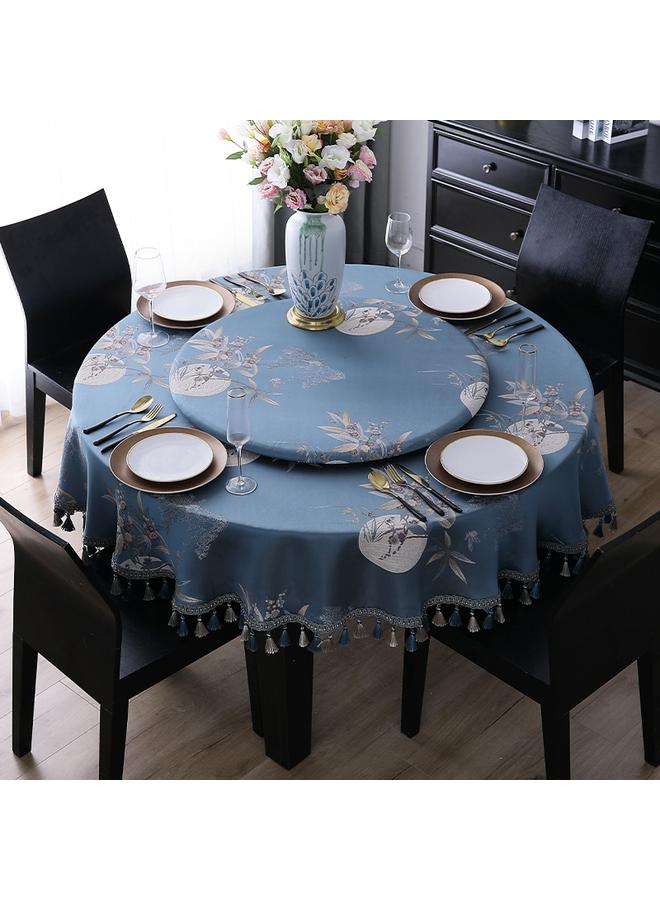 Bluejw Chinese Style Large Round Table Tablecloth Light Luxury High-end Hotel Special Household Waterproof And Oil-proof Dining Table Round Tang Yan  - Image 1