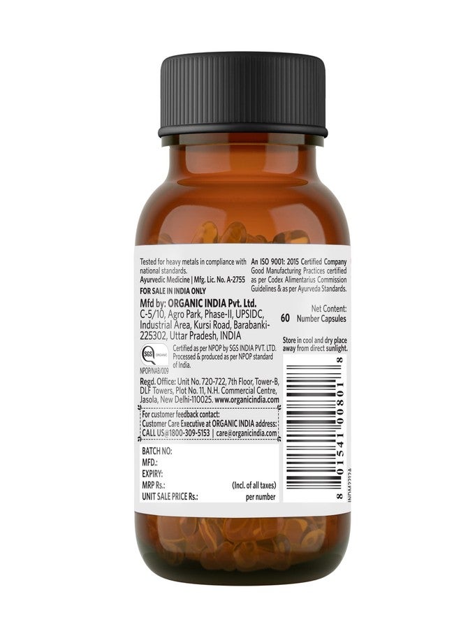 Organic India Joint Pain Relief - Flexibilty 60 Capsules - Image 2
