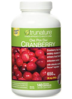 TruNature One Per Day Cranberry 650 Mg 140 Vegetarian Capsules  - Image 2