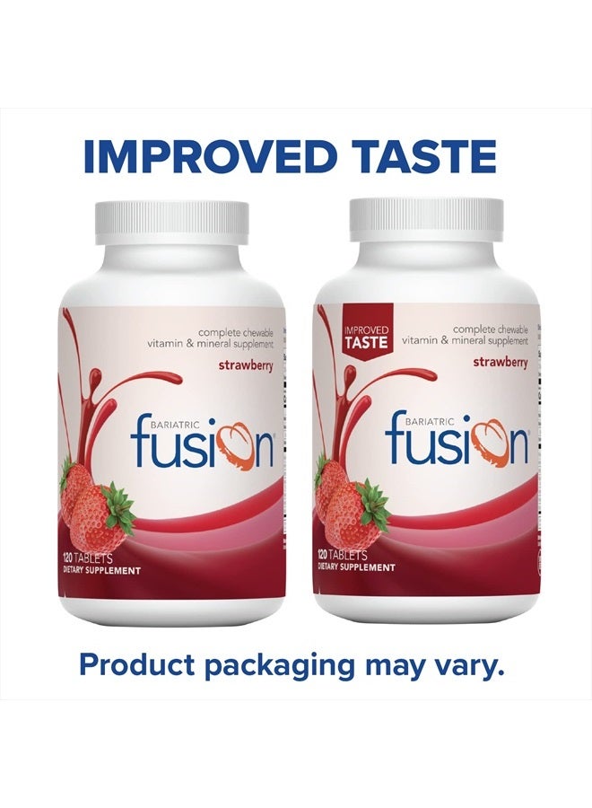 Bariatric Fusion أقراص متعددة الفيتامينات القابلة للمضغ بنكهة الفراولة لعلاج السمنة مع الحديد لمرضى جراحة السمنة بما في ذلك تحويل مسار المعدة وتكميم المعدة - 120 قرصًا - Image 5