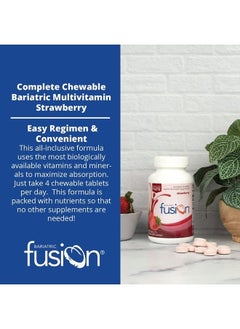 Bariatric Fusion Strawberry Complete Chewable Bariatric Multivitamin with Iron for Bariatric Surgery Patients Including Gastric Bypass and Sleeve Gastrectomy - 120 Tablets  - Image 4