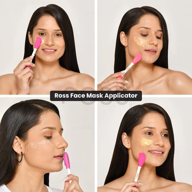 Ross Silicone Face Mask Applicator & Lip Facial Cleansing Brush Made With Ultra Hygienic Soft Silicone Bristle For Gentle Exfoliation (Dark Pink) - Image 5