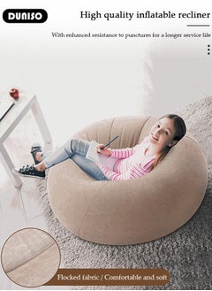 DUNISO Inflatable Chair,Air Sofa Inflatable Lazy Sofa Chair Bean Bag Gamer Recliner with Ergonomic Design, Soft Flocking Material, Inflatable Sofa for Living Room, Bedroom, Playroom,Camping  - Image 5