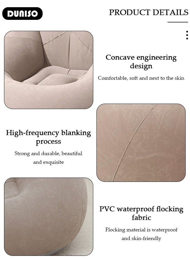Inflatable Chair,Air Sofa Inflatable Lazy Sofa Chair Bean Bag Gamer Recliner with Ergonomic Design, Soft Flocking Material, Inflatable Sofa for Living Room, Bedroom, Playroom,Camping