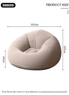 DUNISO Inflatable Chair,Air Sofa Inflatable Lazy Sofa Chair Bean Bag Gamer Recliner with Ergonomic Design, Soft Flocking Material, Inflatable Sofa for Living Room, Bedroom, Playroom,Camping  - Image 2