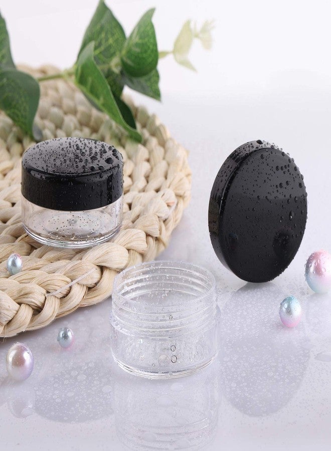 BTYMS 100 Count 10g Small Sample Containers with Lids Plastic Jar Cosmetic Jars Empty Makeup Jars Lip Balm Containers - Black - Image 3