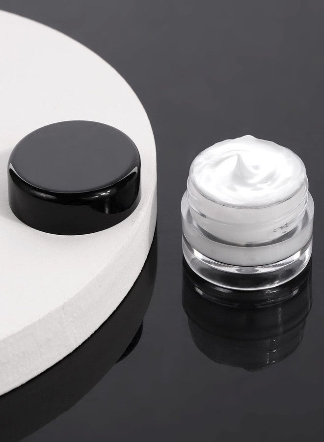 BTYMS 100 Count 10g Small Sample Containers with Lids Plastic Jar Cosmetic Jars Empty Makeup Jars Lip Balm Containers - Black - Image 4