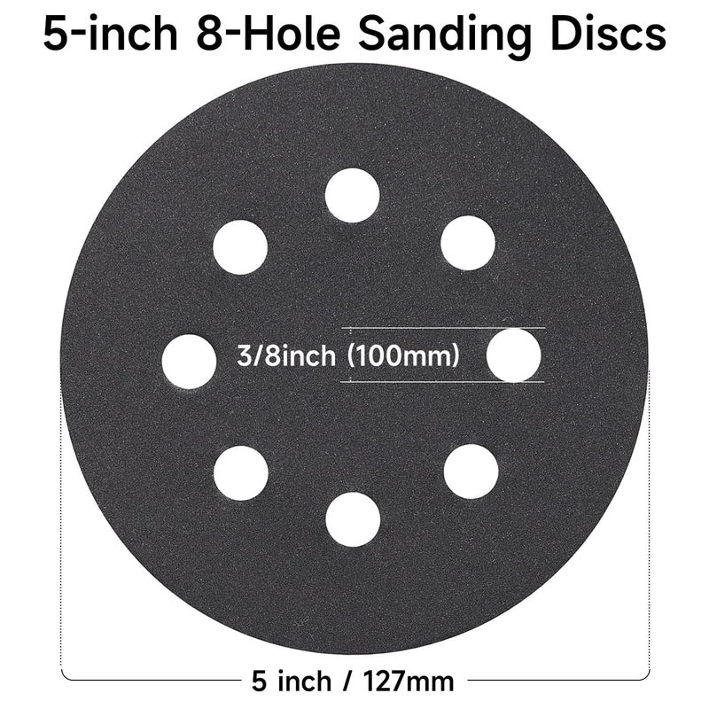 POTUINOM 80PCS 5 inch Wet Dry Sanding Discs, Silicon Carbide Orbital Sander Hook and Loop Sandpaper 320 400 600 800 1000 1200 1500 2000 Grit, Best for Metal, Automotive Sanding - Image 5