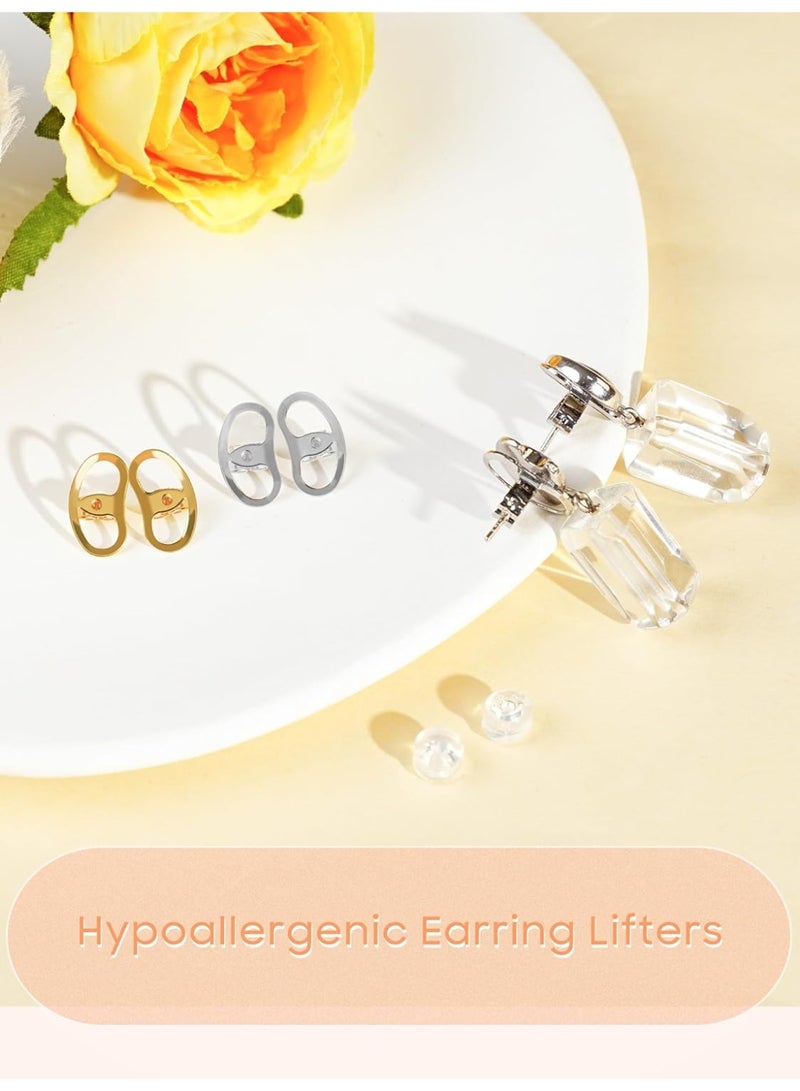 Relex Earring Backs Stainless Steel Pig Nose Earring Backs Replacement Earrings Lifters Back for Studs Heavy Earrings Jewelry Accessories - Image 4