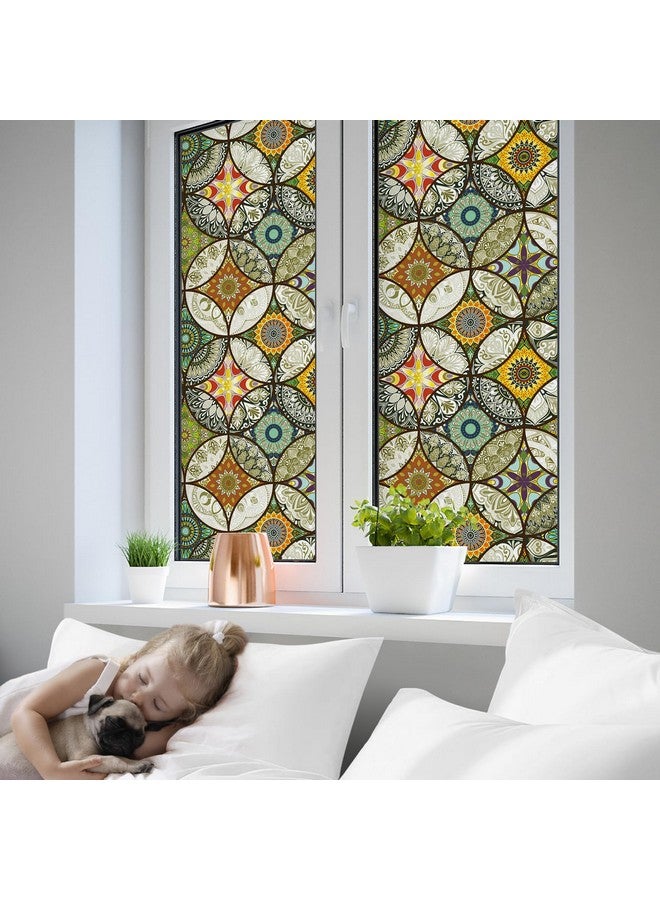 DKTIE DKTIE Static Cling Decorative Window Film with Installation Tools Non Adhesive Privacy Film, Stained Glass Window Film for Bathroom Shower Door Heat Cotrol Anti UV, 17.7 x 78.7 Inch  - Image 5