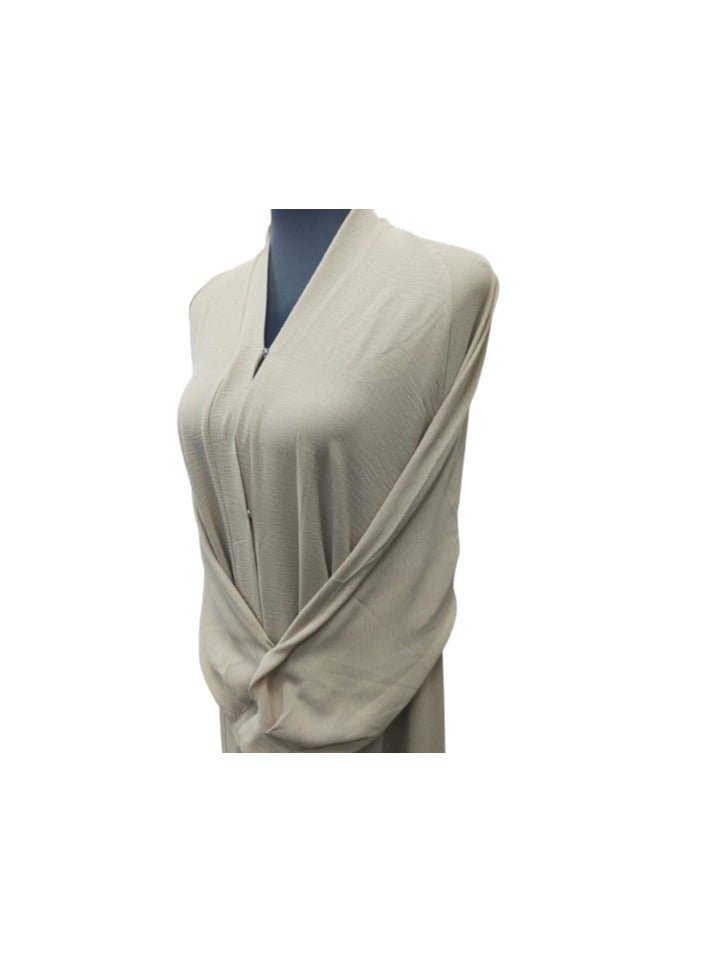 عباية مظلة مع شيلة، قماش CY بيج. (الحجم-60)  - Image 3
