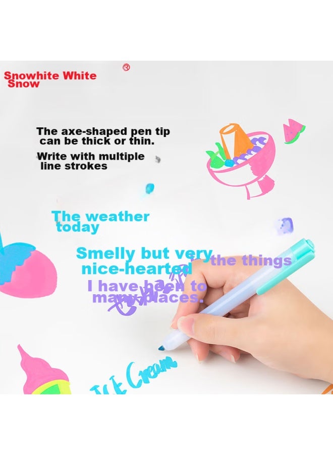 Snowhite Retractable Highlighter Pb500, Fresh And Simple Colorful Marker, Student Classroom Highlighting Pen, Easy-to Control, 6-color Set - Image 4