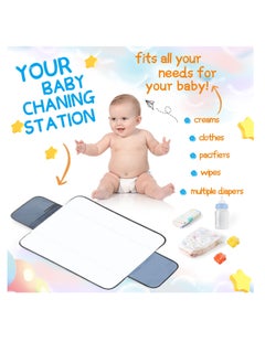 Excefore Portable Diaper Changing Pad, Travel Baby Changing Pad, Waterproof Foldable Diaper Changing Mat, Lightweight & Compact Changing Station, Newborn Gifts  - Image 3