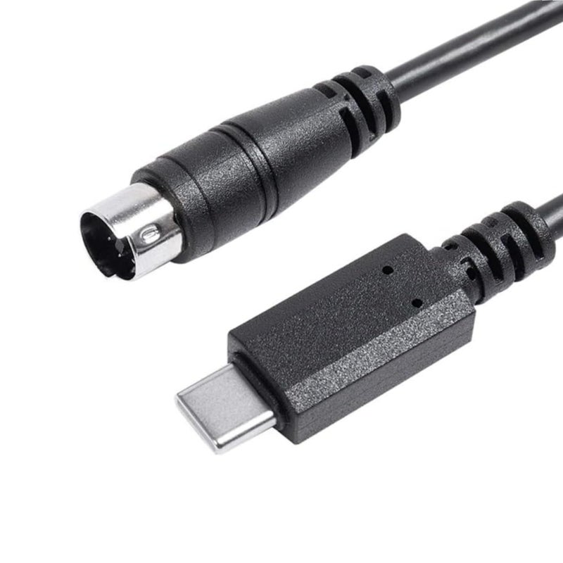 Teykst USBC to MiniDin MIDI 7 Pin Male Cable Compatible with IK Multimedia iRig Series HD HDA Keys IO 25 IO49 MIDI 2 Pro Pro Duo Pro Duo IO Pro IO StreamBlack Length 1m33ft - Image 2