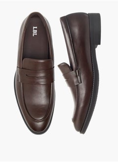 LBL by Shoexpress Men Solid Loafers with Cutout Detail  - Image 1