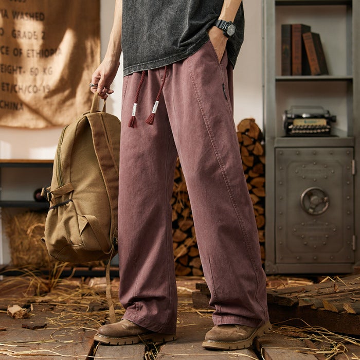 Workwear Casual Pants Men'S American High-End Fashion Brand Pants Men'S And Women'S Spring Loose Straight Wide-Leg Pants - Image 1
