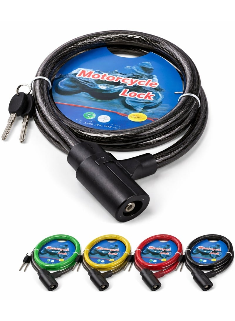 Lukadah Bike Locks Cable Anti Theft Bicycle and Motorcycle Lock with Keys Heavy Duty Security Steel Wire Cable Lock for Scooter Gate Outdoor Use - Multicolor - Image 1