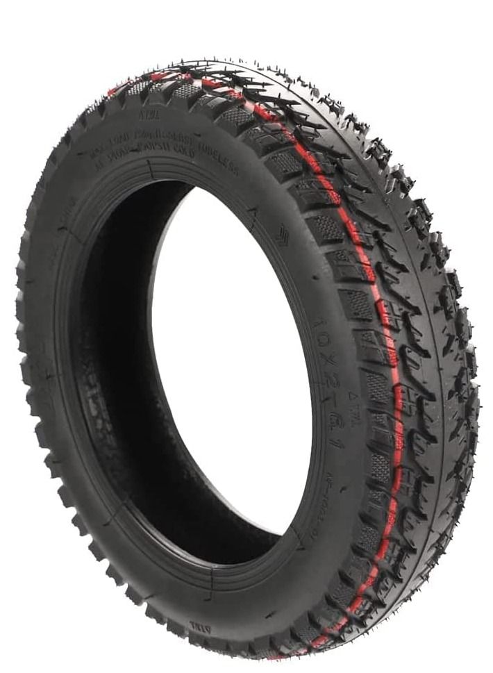 Generic Electric Scooter 10 Inch Off-Road Vacuum Tire 10x2-6.1 Tubeless Tire Pneumatic Tyre with Nozzle  - Image 1