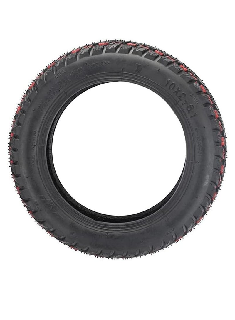Generic Electric Scooter 10 Inch Off-Road Vacuum Tire 10x2-6.1 Tubeless Tire Pneumatic Tyre with Nozzle  - Image 2