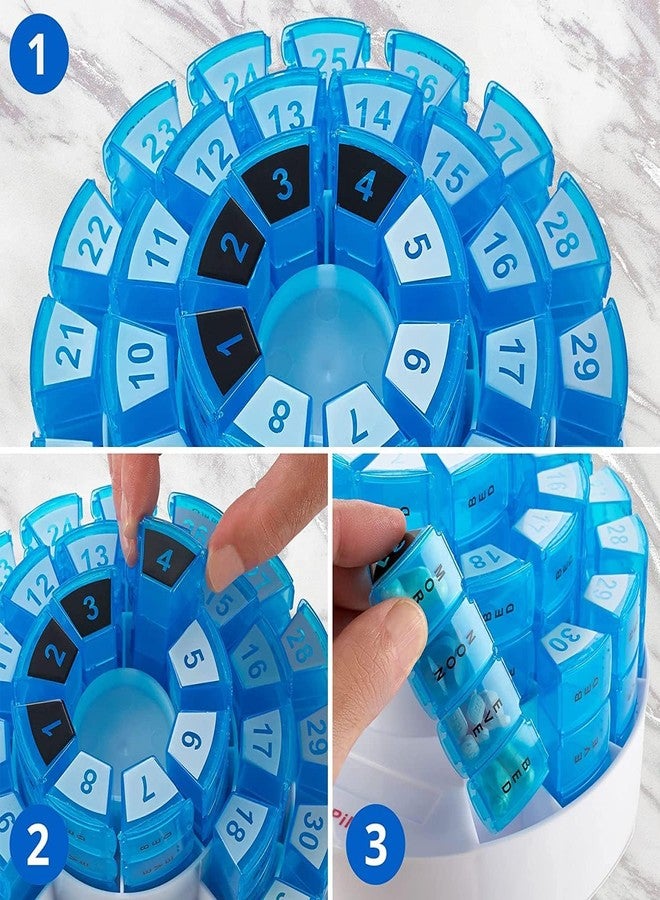 aktive support Aktive Life Monthly Pill Box 31 Day Medication Organizer, Multiple Daily Doses Section, Removable Compartments Perfect for Travelling, Detachable Containers - Image 4