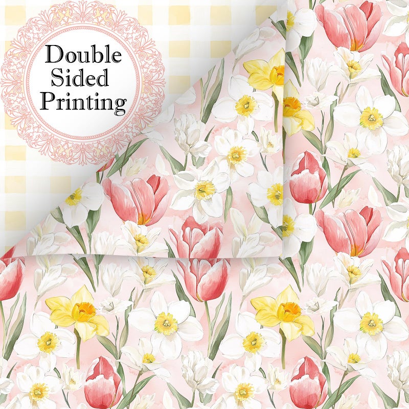 Fabllewavi 24 Sheets Watercolor Easter Scrapbook Paper, Bunny Eggs Duck Flowers and Carrots Patterns Decorative Craft Paper Folded Flat for Easter Card Making Spring Party Photo Album Decor, 12'' x 12'' - Image 5