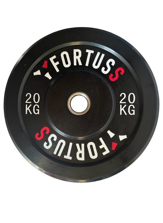 FORTUSS Olympic Bumper Plates 20 Kg - Single (1 Pc) | Low Bounce Weight Bumper Plates For Strength Training  - Image 1