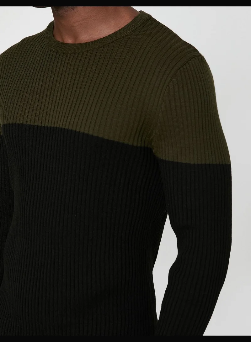 KOTON Basic Sweater Multicolor Crew Neck