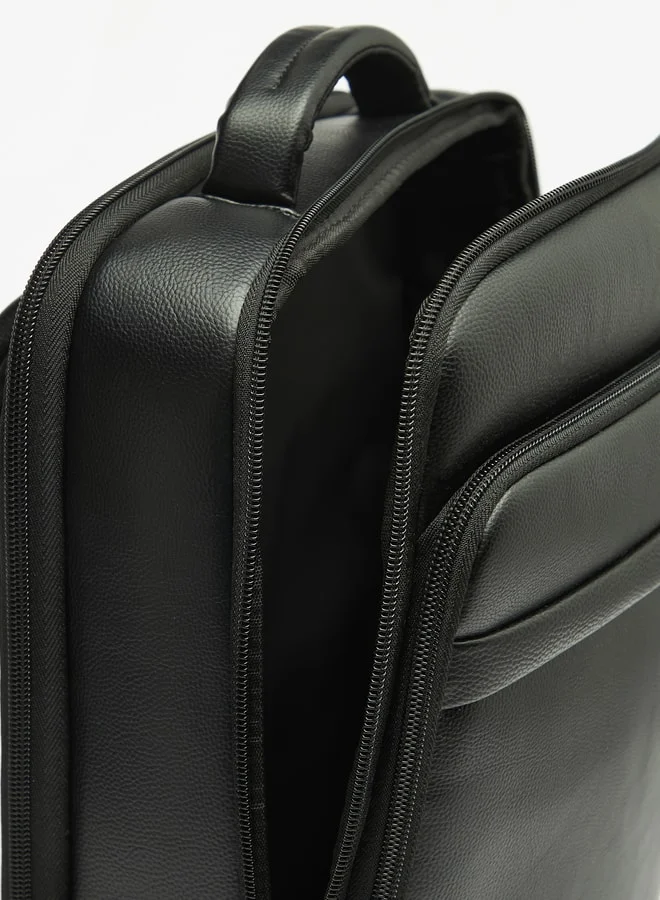 DUCHINI Textured Backpack with Adjustable Straps and Zip Closure