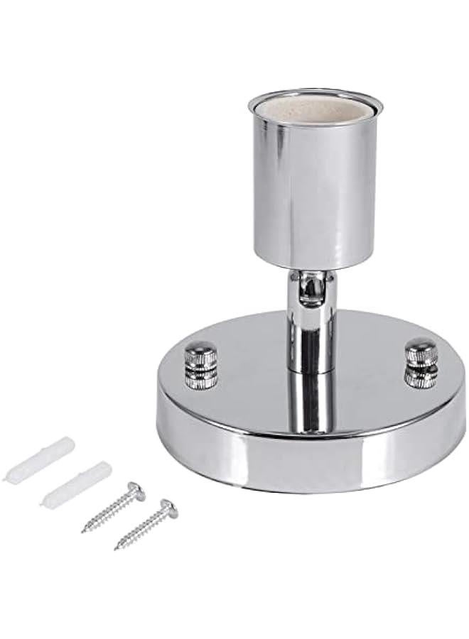 Modern Vintage Light Socket Ceiling Light 180¡ã Rotating Wall Mounted Lamp Bulb Holder Socket Ceramic Iron for Garage Basement Storage Room(Silver) , E27 Lamp Bulb Holder Adapter , E27 Lamp Bulb Hol  - Image 1
