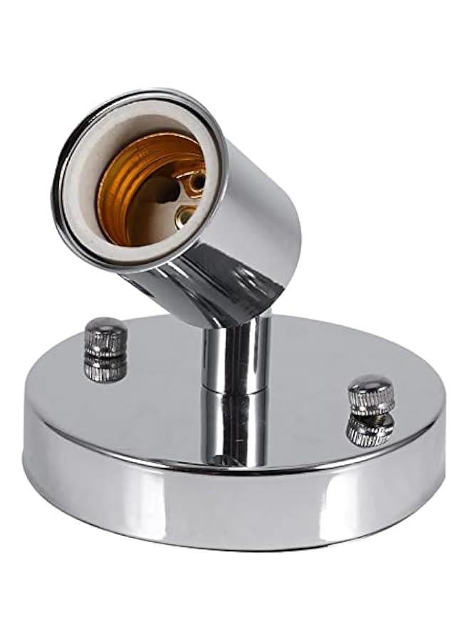 Modern Vintage Light Socket Ceiling Light 180¡ã Rotating Wall Mounted Lamp Bulb Holder Socket Ceramic Iron for Garage Basement Storage Room(Silver) , E27 Lamp Bulb Holder Adapter , E27 Lamp Bulb Hol  - Image 2