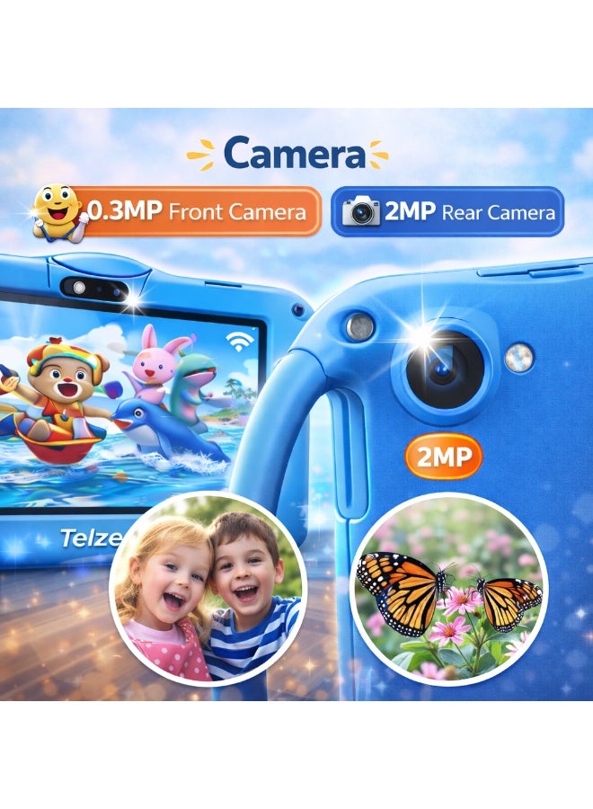 Telzeal P600 Kids Tablet  Blue – 7 Inch HD Display, 6GB RAM 128GB Storage, Android 10.1, 3000mAh Battery, WiFi, Front & Rear Camera, Shockproof Protective Case - Image 5