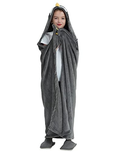 CASABACO Wearable Blanket Hoodie for Kids, Animal Hooded Blanket, Gift for Kids, Penguin - Image 3