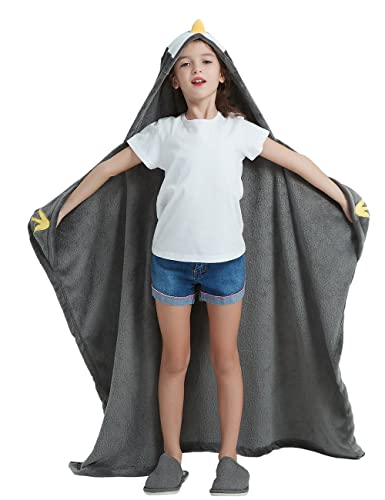 CASABACO Wearable Blanket Hoodie for Kids, Animal Hooded Blanket, Gift for Kids, Penguin - Image 2