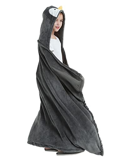 CASABACO Wearable Blanket Hoodie for Kids, Animal Hooded Blanket, Gift for Kids, Penguin - Image 4
