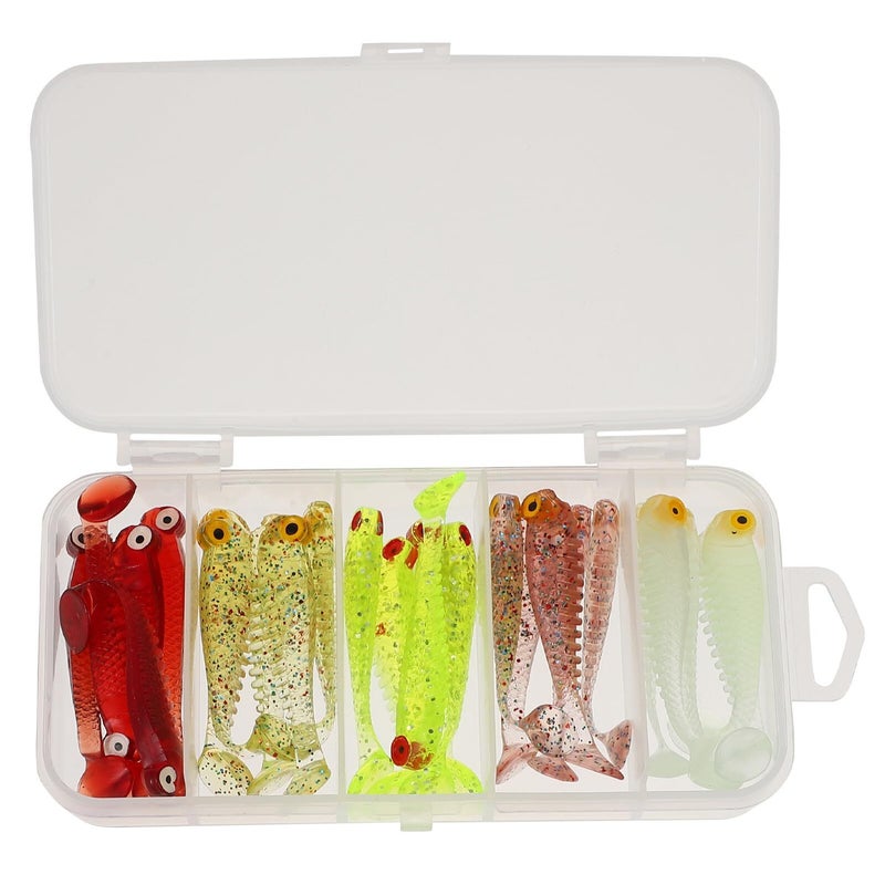 30pcs Soft Plastic Fishing Lures Kit With T Tail Artificial Baits And Storage Box Random Color For Freshwater Saltwater - Image 2