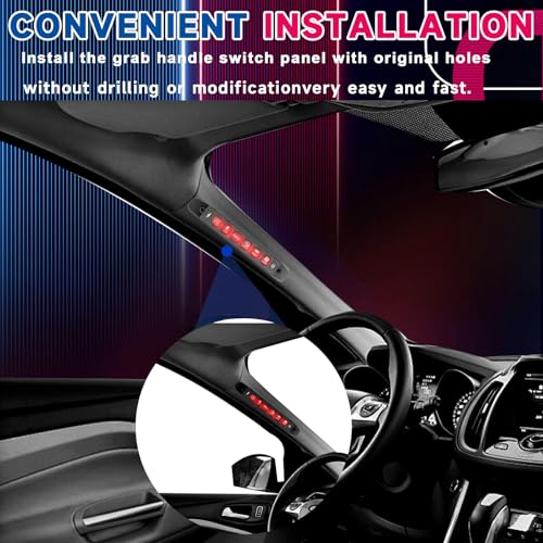 NTLTPYY Grab Handle Switch Panel for Ford Everest 2003-2023 | No-Drill Plug & Play | 100A Max,6-Way Control | Aluminum, Waterproof | Compact Design for Truck,RV & Offroad Use - Image 5