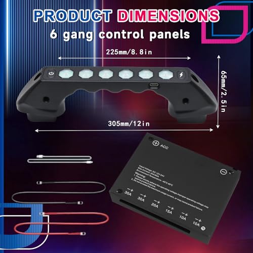 NTLTPYY Grab Handle Switch Panel for Ford Everest 2003-2023 | No-Drill Plug & Play | 100A Max,6-Way Control | Aluminum, Waterproof | Compact Design for Truck,RV & Offroad Use - Image 4