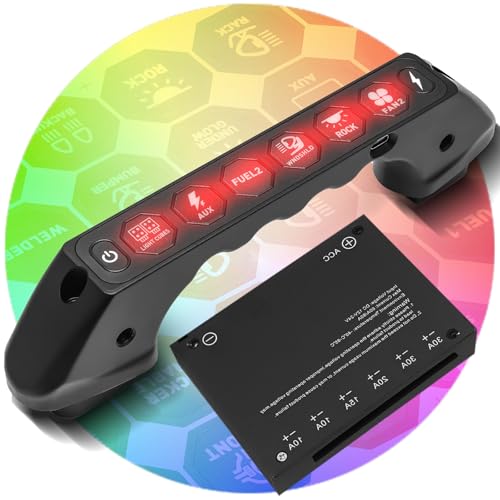 NTLTPYY Grab Handle Switch Panel for Ford Everest 2003-2023 | No-Drill Plug & Play | 100A Max,6-Way Control | Aluminum, Waterproof | Compact Design for Truck,RV & Offroad Use - Image 1