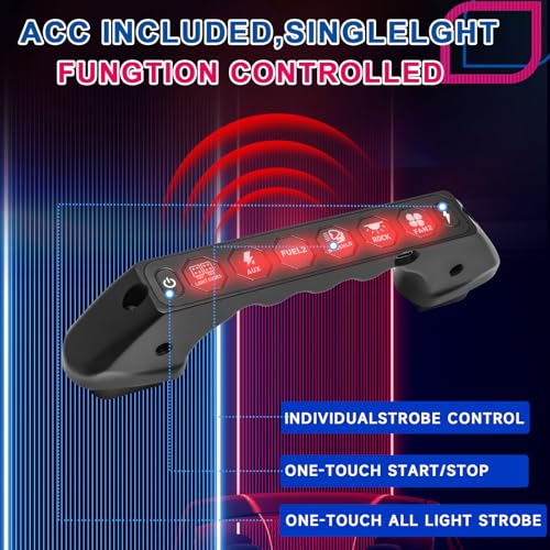 NTLTPYY Grab Handle Switch Panel for Ford Everest 2003-2023 | No-Drill Plug & Play | 100A Max,6-Way Control | Aluminum, Waterproof | Compact Design for Truck,RV & Offroad Use - Image 3